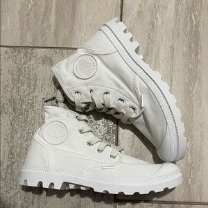 Palladium White Canvas High-Tops